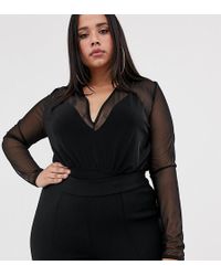Boohoo Basic Mesh 2 In 1 Body In Black