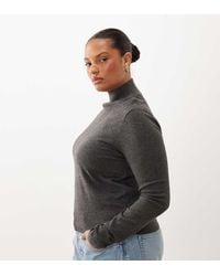 ASOS - Asos Design Curve Long Sleeve Fine Gauge Roll Neck Jumper - Lyst