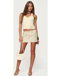 Edikted - Floral Bead & Sequin Mini Skirt - Lyst