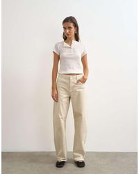 TOPSHOP - Jeans Met Halfhoge Taille En Wijde Ronde Pijpen - Lyst
