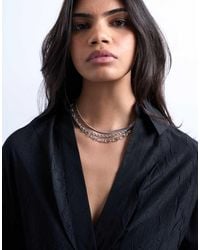TOPSHOP - Mina Waterproof Stainless Steel Multirow Chain Necklace - Lyst