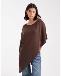 ASOS - Semi Sheer Knit-look Asymmetric One Shoulder Cape - Lyst