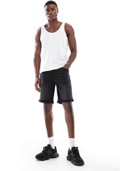 ASOS - Stretch Slim Regular Length Denim Shorts - Lyst