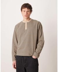 ASOS - Heavyweight Boxy Oversized Long Sleeve T-shirt With Henley Neck - Lyst