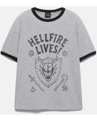 Pull&Bear - Hellfire Lives Stranger Things T-Shirt - Lyst