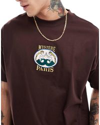 Cotton On - Cotton on – kastiges t-shirt verwaschenem schoko mit "paris"-grafik - Lyst