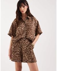 JJXX - Co Ord Leopard Shorts - Lyst