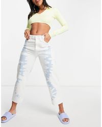 Bershka Cotton Tie-dye jogger in White 