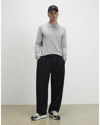 River Island - Slim Fit Long Sleeve Polo Shirt - Lyst