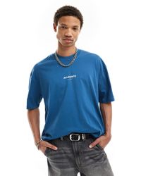AllSaints - Camiseta azul extragrande subverse - Lyst