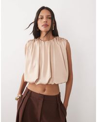 ASOS - Satin Sleeveless Bubble Top - Lyst