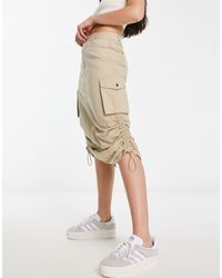 New Look - Jupe cargo mi-longue - taupe - Lyst