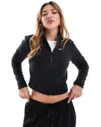 Nike - Top De Manga Larga Con Media Cremallera Phoenix Fleece De - Lyst