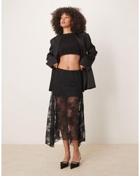 Abercrombie & Fitch - Lace Detail Flowy Maxi Skirt - Lyst