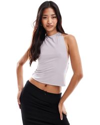 ASOS - Double Layer Slinky Tie Neck Halter Top - Lyst