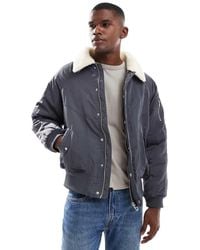 New Look - Borg Collar Ma1 Bomber Jacket - Lyst