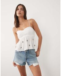 Mango - Teen Beaded Tie Front Cami Top - Lyst