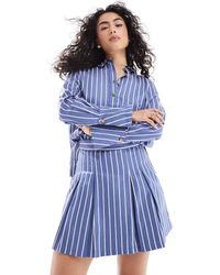 French Connection - Alexis Cotton Stripe Pleated Mini Skirt - Lyst