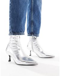 ASOS - Wide Fit Ryder Kitten Heel Sock Boots - Lyst
