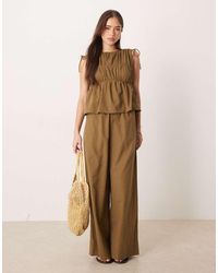 ASOS - Double Layer Jumpsuit With Gathered Bust Detail - Lyst