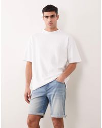ASOS - Stretch Slim Regular Length Denim Shorts - Lyst