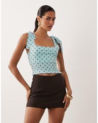 Miss Selfridge - Tie Shoulder Top - Lyst