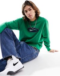 Nike - Sudadera verde con logo en el pecho - Lyst