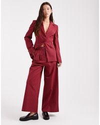 Miss Selfridge - Tailo Wide Leg Pinstripe Trouser Co-ord - Lyst
