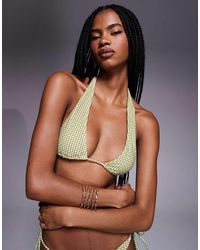 Candypants - Geometric Print Halterneck Bikini Top - Lyst