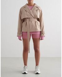 Aim'n - Tech Shorter Cropped Trench Jacket - Lyst