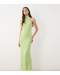 ASOS - Asos Design Tall Chiffon High Neck Midi Dress - Lyst