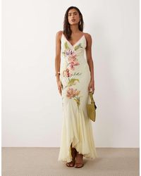ASOS - Embroidery & Embellished Maxi Dress With Godets And Contrast Straps & Binding - Lyst