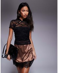 ASOS - Top A Maniche Corte Aderente - Lyst