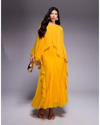 ASOS - Trapeze Overlay Chiffon Maxi Dress With Ruffles - Lyst