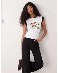 Ed Hardy - Broken Hearts Contrast Baby Tee - Lyst