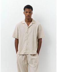 Pull&Bear - Overhemd Van Linnenmix Met Korte Mouwen - Lyst