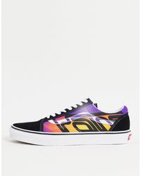 Old Skool - Sneakers nere e verdi con fiamme da Uomo di Vans in Nero | Lyst