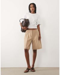 Miss Selfridge - Tailored Bermuda Short With Lace Trim - Lyst