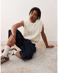 Weekday - Chaleco Blanco Hueso De Punto De Ochos De - Lyst