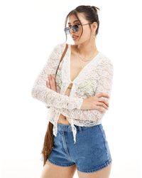 Pieces - Festival Lace Chuck On Open Top - Lyst
