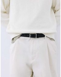 Pull&Bear - Cintura Effetto Pelle Con Fibbia Squadrata Nera - Lyst