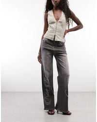 TRUE RELIGION - Bobbi Flap Pocket baggy Jeans With Crystal Logo - Lyst