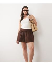 ASOS - Asos Design Curve Linen Look Pull On Shorts - Lyst