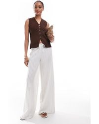 Stradivarius - Tall Linen Look Wide Leg Trouser - Lyst