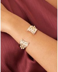 ASOS - Molten Cuff Bracelet With Diamante Details - Lyst