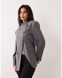 ASOS - Funnel Neck Wrap Blazer With Mandarin Buttons - Lyst
