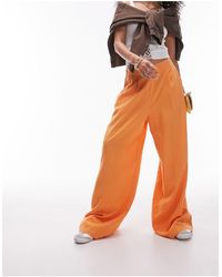TOPSHOP - Pantalon ultra ample en lin à taille haute - Lyst