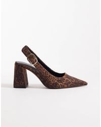 ASOS - Wide Fit Surrey High Block Heel Slingback Pumps - Lyst