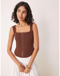 ASOS - Corset Top With Eyelet Front - Lyst