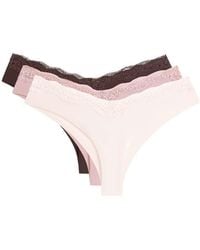Oysho - 3 Laser-Cut Polyamide Blend Lace Brazilian Briefs - Lyst